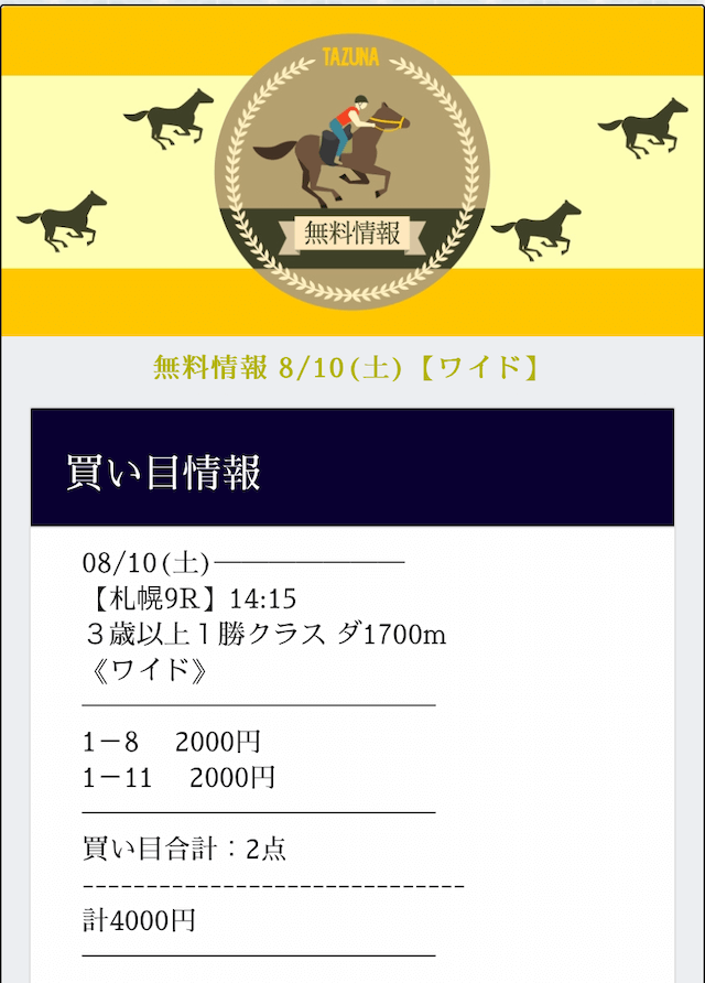 TAZUNA予想0810