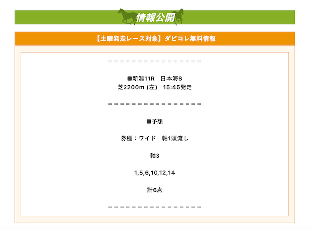 ダビコレ2020年8月22日の無料予想