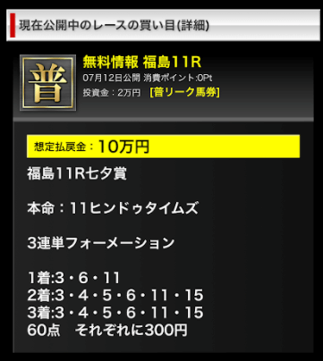 リーク馬券無料予想4回目