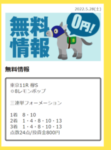 ユメウマ 5月28日 買い目