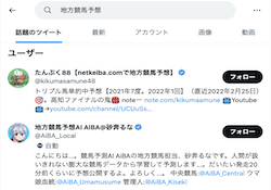 地方競馬予想 ツイッター サムネイル