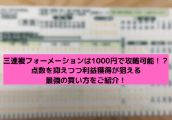 三連複フォーメーション 1000円 サムネイル