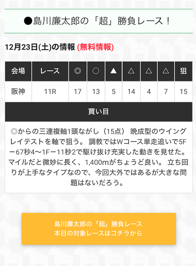 1223馬券の大学無料予想