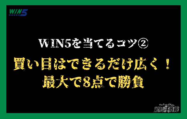 WIN5を当てるコツ②：買い目はできるだけ広く！最大で8点で勝負