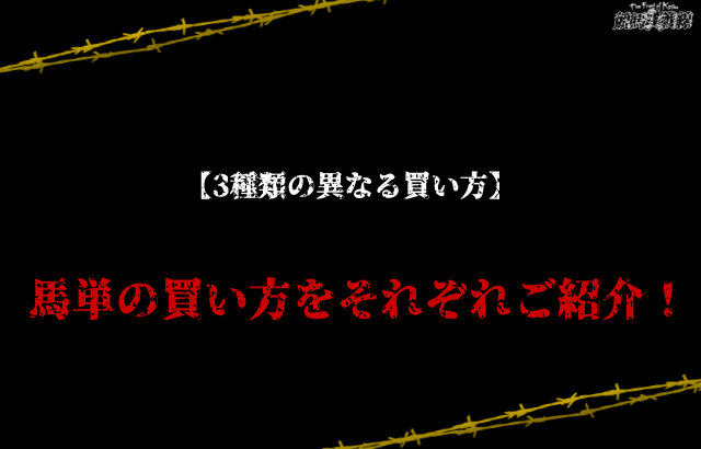 競馬 馬単 3種類の買い方