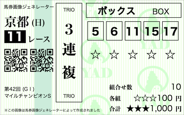 マイルチャンピオンシップ3連複ボックス_5_6_11_15_17