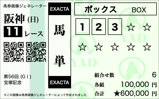 馬単3頭ボックス馬券