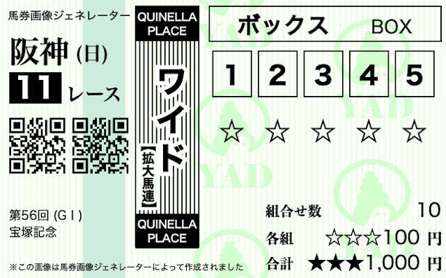 無料競馬AI　ワイド5頭ボックス