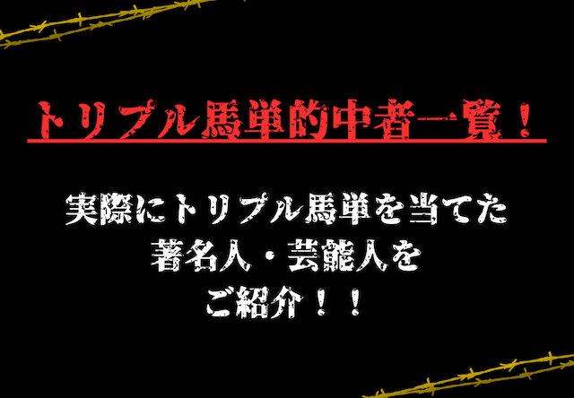 トリプル馬単的中者一覧