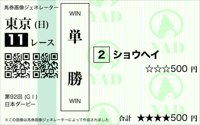 単勝1点買い