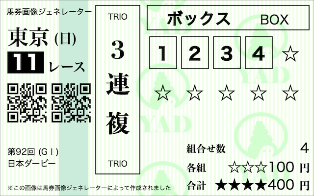3連複4頭ボックス