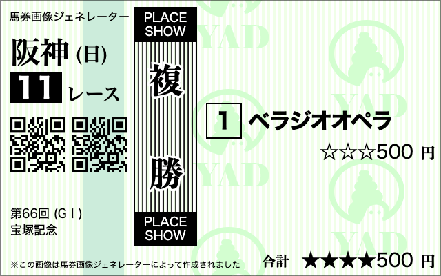 複勝1点買い
