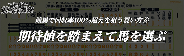 競馬で回収率100%超えを狙える買い方⑥期待値を踏まえて馬を選ぶ