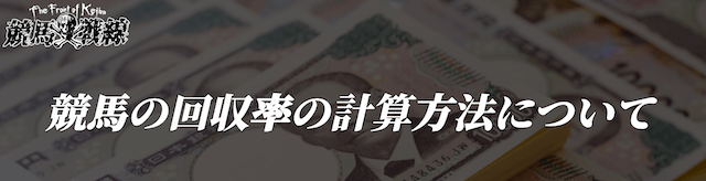 競馬の回収率の計算方法について