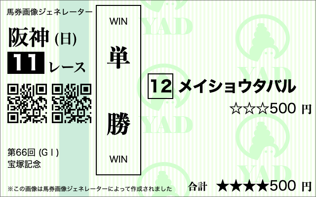 単勝1点買い