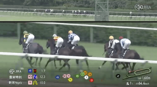 新潟6Rの第3コーナー