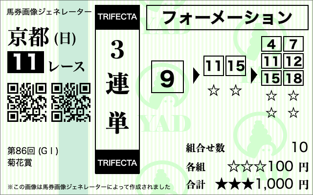 菊花賞　買い方掛け方4