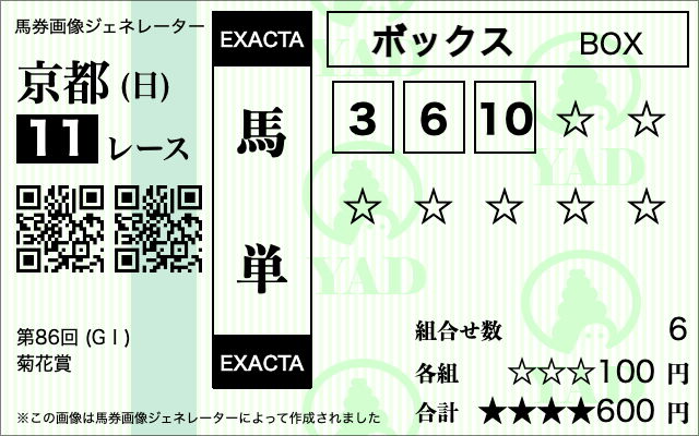 菊花賞　買い方掛け方6