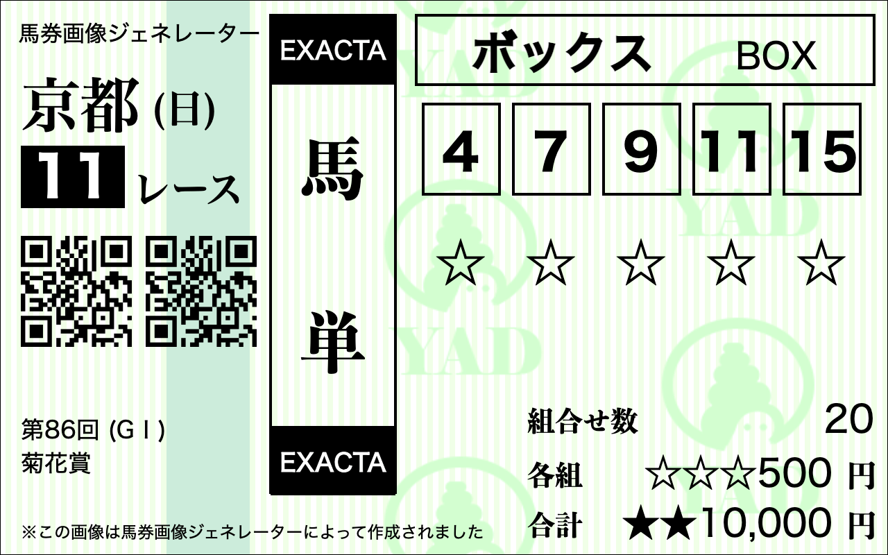 菊花賞　買い方賭け方8