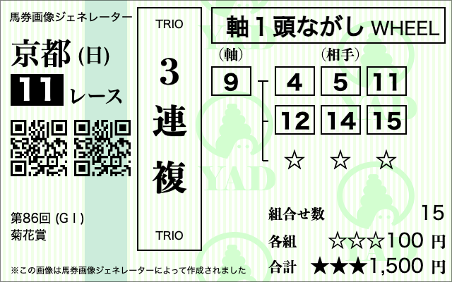 【菊花賞2025・AI予想】競馬戦線AI推奨の買い目