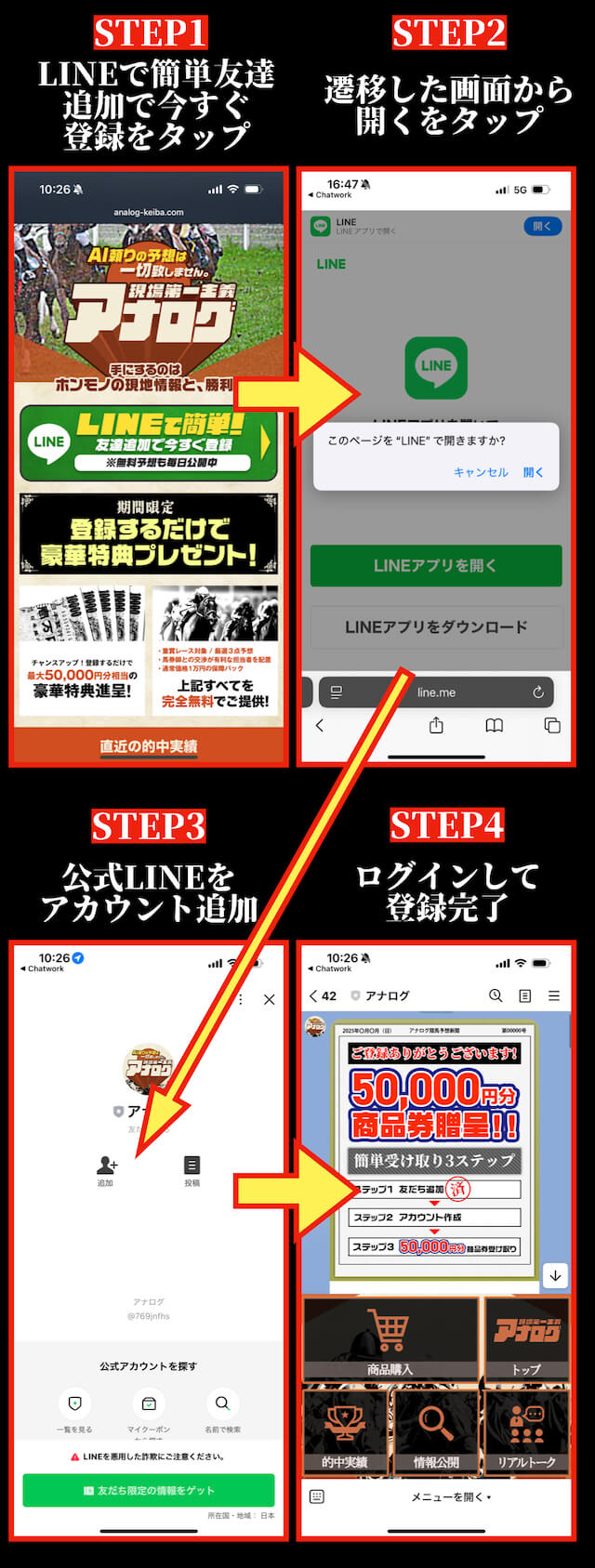 アナログ登録方法