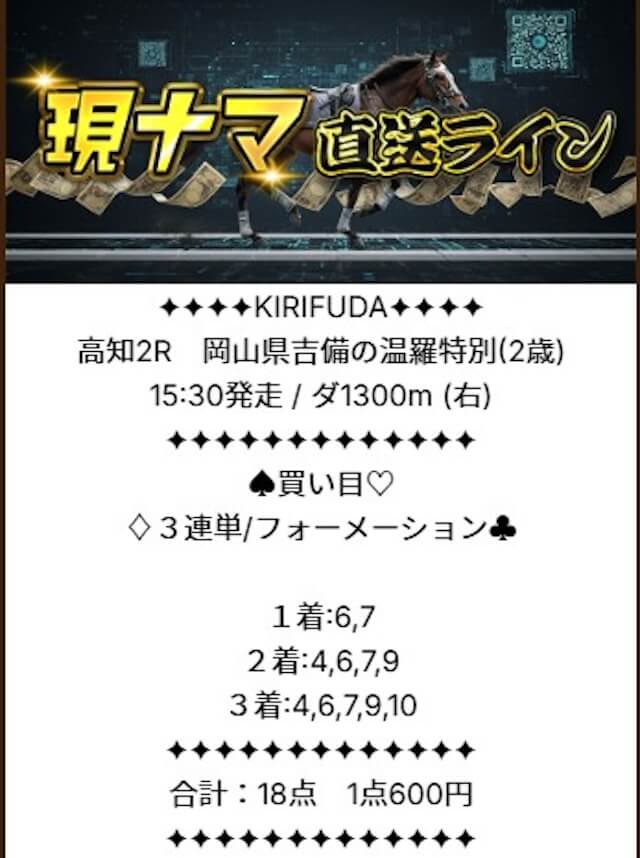 1115高知2R有料予想買い目