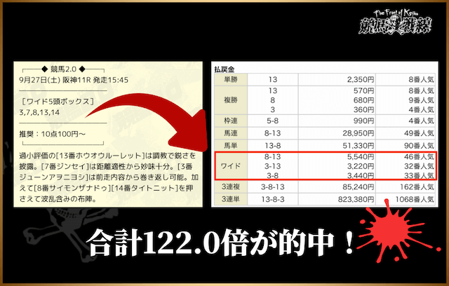 競馬2.0の阪神11Rの的中実績
