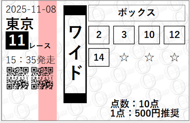2025年11月08日_東京11R_買い目