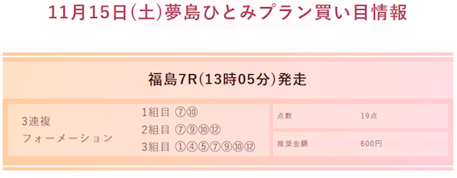 2025年11月15日_福島7R_買い目