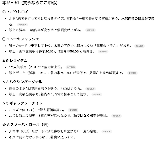チャットGPT_競馬予想_結果2