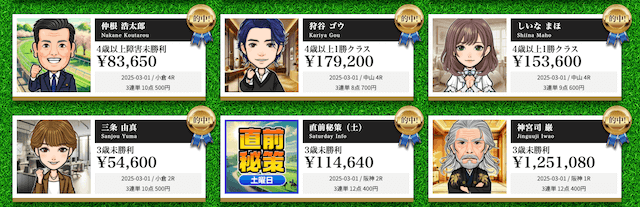 天才穴馬党_的中実績