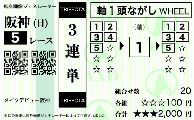 3連単流しの馬券