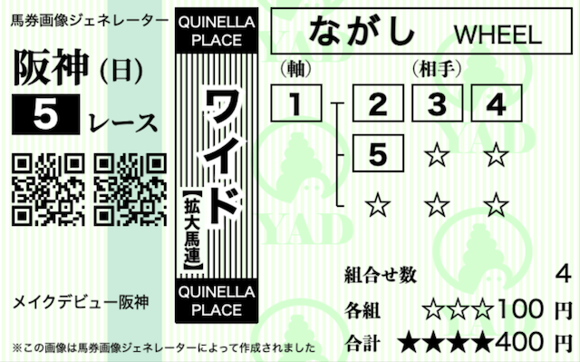 ワイド流しの馬券