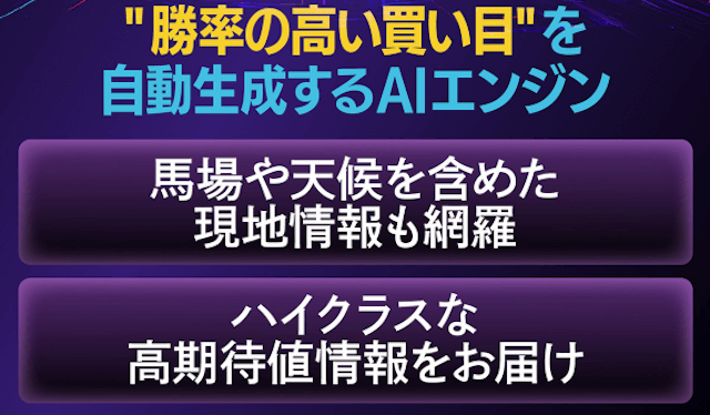 トリプルエス　特徴「AIが勝率の高い買い目を自動生成」