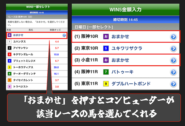 WIN5の一部セレクト