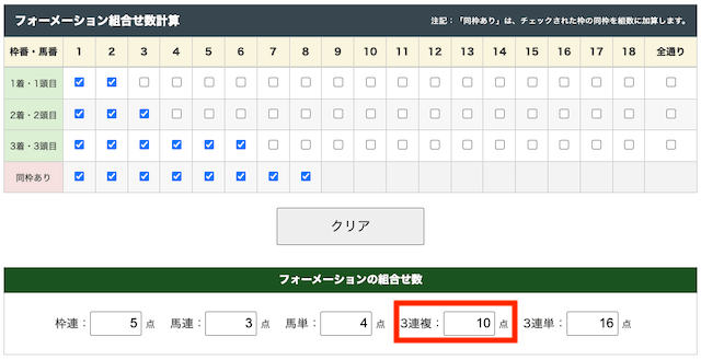 三連複フォーメーション最強の買い方・組み合わせ【2-3-6】