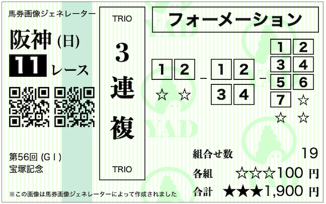 三連複フォーメーション最強の買い方【2-4-7】