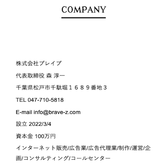 株式会社ブレイブ　会社情報