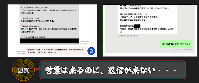 悪質サイトの問い合わせ対応