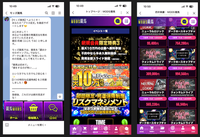 モッズ競馬の登録直後