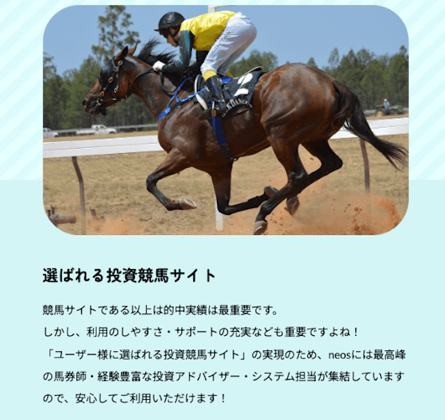 競馬予想サイト『ネオス』の特徴