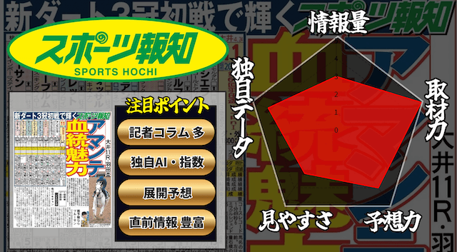 スポーツ報知のレダーチャート