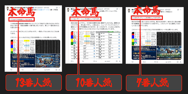 横けんの本命馬は人気薄