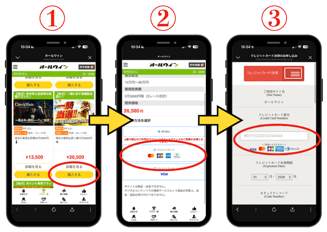 オールウィンの有料予想の買い方